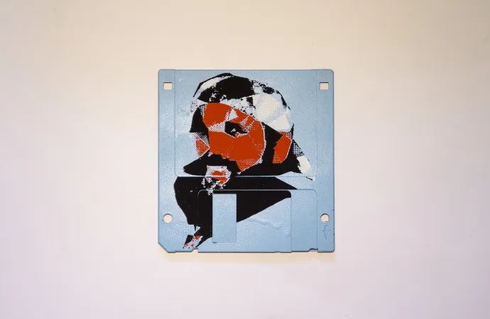 silk screened 3.5" floppy disk - artwork - Peter alternative version silk screened 3.5" floppy disk - artwork - Peter alternative version