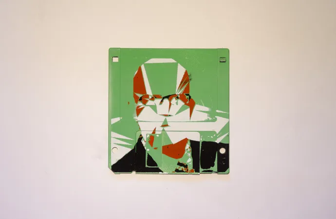 silk screened 3.5" floppy disk - artwork - Klaus II silk screened 3.5" floppy disk - artwork - Klaus II