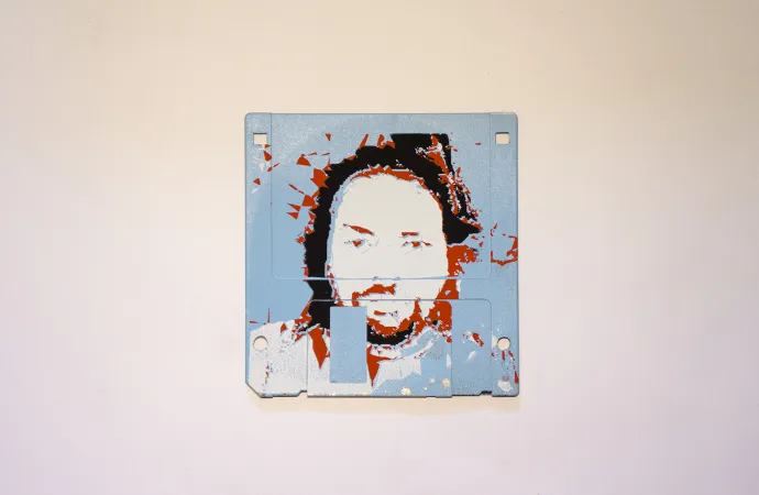 silk screened 3.5" floppy disk - artwork - Christopher silk screened 3.5" floppy disk - artwork - Christopher