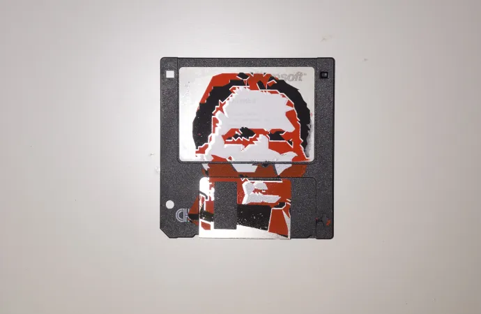 silk screened 3.5" floppy disk - artwork - Olaf Printmaster Guru silk screened 3.5" floppy disk - artwork - Olaf Printmaster Guru