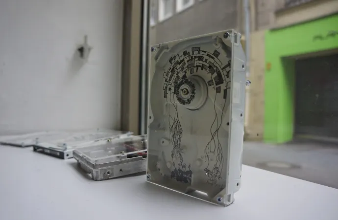 as cold as eyes - a 3.5" hard drive ink drawing as cold as eyes - a 3.5" hard drive ink drawing