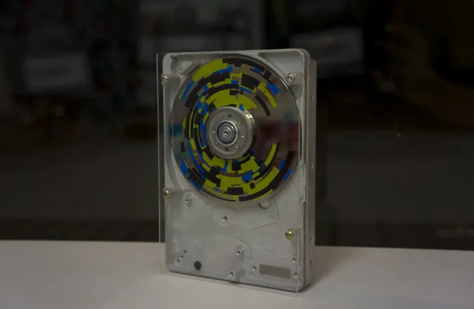 Circle III - silk screen on a 3.5" hard drive plate Circle III - silk screen on a 3.5" hard drive plate