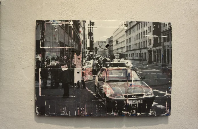 the police - demonstration in Berlin, floppydisk artwork by artist Dominik Jais the police - demonstration in Berlin, floppydisk artwork by artist Dominik Jais