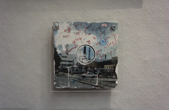 Single 3.5 floppy disk with Industry photo on it - secured by acryl glass Single 3.5 floppy disk with Industry photo on it - secured by acryl glass