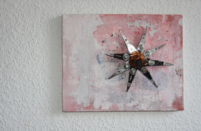 many stars - hard drive parts on canvas many stars - hard drive parts on canvas