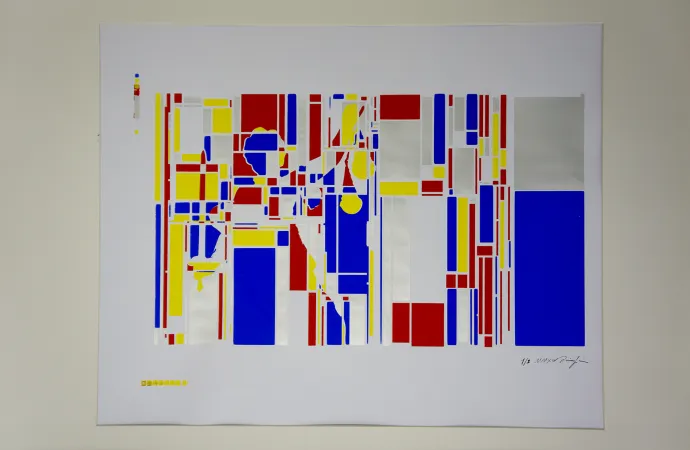 Justitia silk screen based on a algorithm - contemporary artwork Justitia silk screen based on a algorithm - contemporary artwork